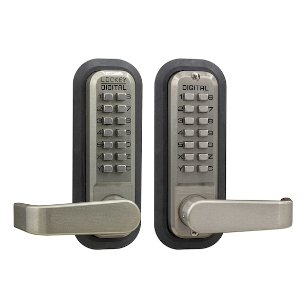 Mechanical Keyless Lever Lock W/ Passage Double Combination Satin Nickel